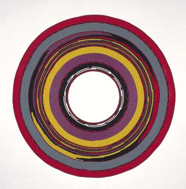 The Third Eye, 1999, painted welt, 95.5 inches diameter